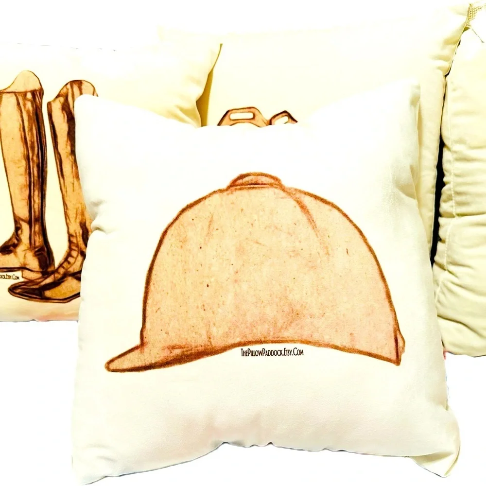 The Vintage Hunt Seat Equestrian themed 18x18 English pillow cover only!l soft!!
